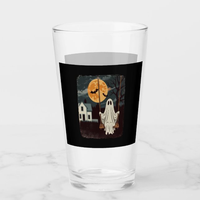 Halloween Haunted Ghost Swing Glass (Front)