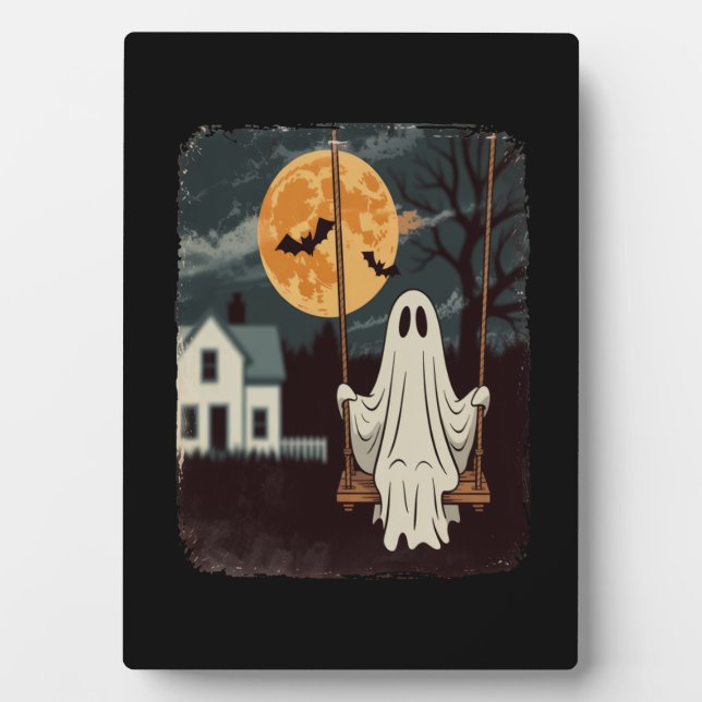 Halloween Haunted Ghost Swing Plaque (Front)