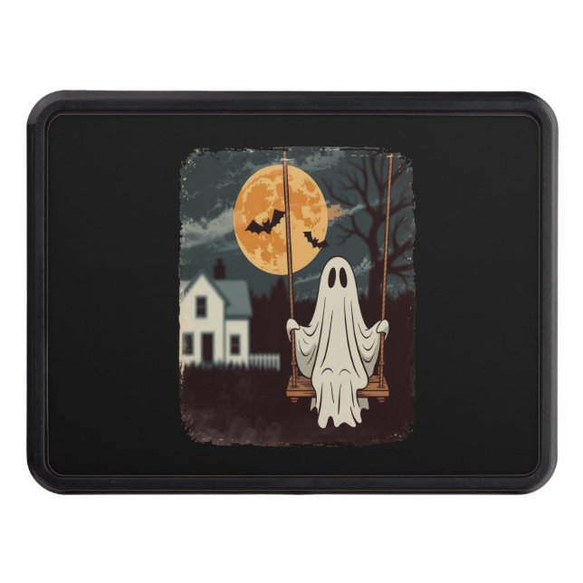 Halloween Haunted Ghost Swing Trailer Hitch Cover (Front)