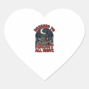 Halloween Haunted Graveyard Costume Night Heart Sticker