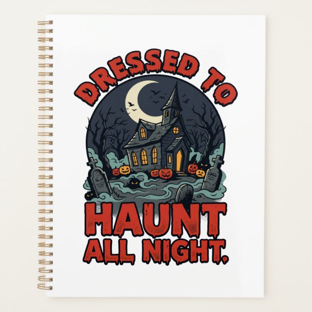 Halloween Haunted Graveyard Costume Night Planner (Front)