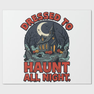 Halloween Haunted Graveyard Costume Night Wrapping Paper