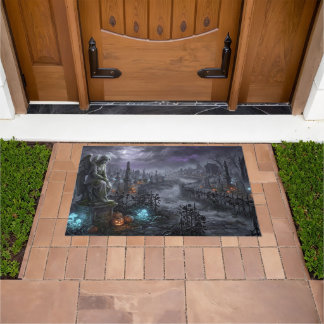 Halloween Haunted Graveyard Doormat