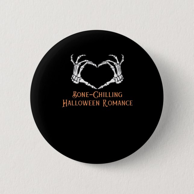 Halloween Haunted Heart Skeletal Bone Chilling Cla 2 Inch Round Button (Front)