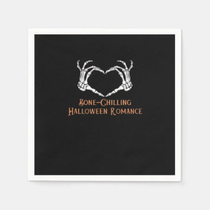 Halloween Haunted Heart Skeletal Bone Chilling Cla Napkin