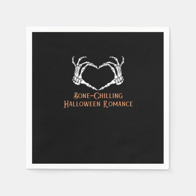 Halloween Haunted Heart Skeletal Bone Chilling Cla Napkin (Front)