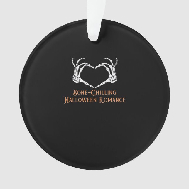 Halloween Haunted Heart Skeletal Bone Chilling Cla Ornament (Front)