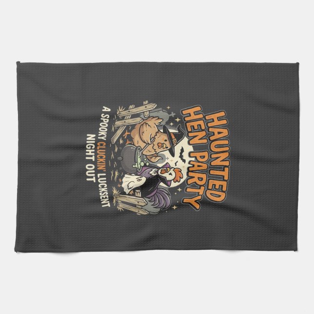 Halloween Haunted Hen Party Kitchen Towel (Horizontal)