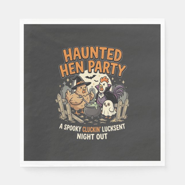 Halloween Haunted Hen Party Napkin (Front)