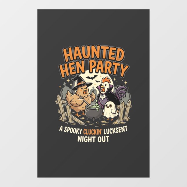 Halloween Haunted Hen Party Window Cling (Sheet)