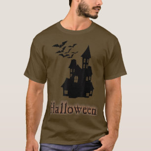 Halloween  Haunted House and Bats Happy Halloween  T-Shirt