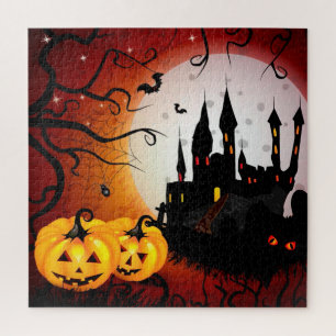 Halloween Haunted House and Jack-O-Lanterns Jigsaw Puzzle