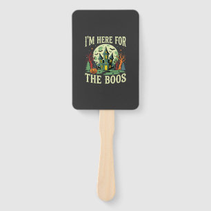 Halloween Haunted House and Pumpkin Boos Hand Fan