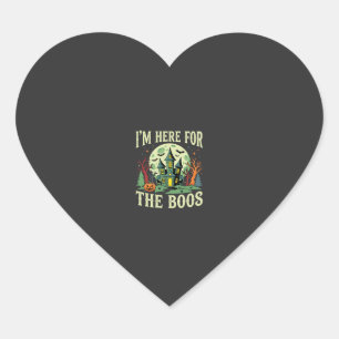 Halloween Haunted House and Pumpkin Boos Heart Sticker