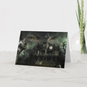 halloween haunted house card