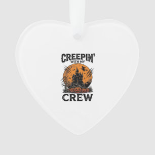 Halloween Haunted House Creepin With My Crew Shirt Ornament