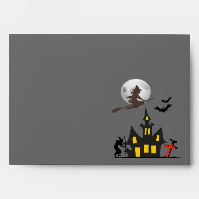 Halloween Haunted House Envelope (Front)