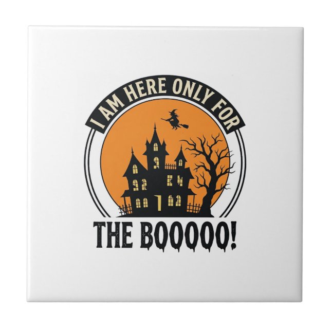 Halloween Haunted House Funny Boo Vintage_1 Tile (Front)