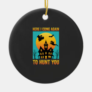 Halloween Haunted House Hanging With My Witches Ceramic Ornament