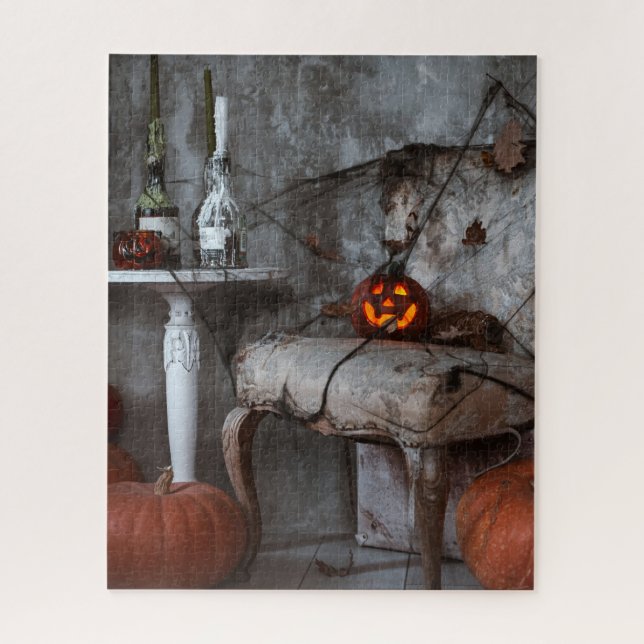 Halloween Haunted House Home Decor Pumpkins Jigsaw Puzzle (Vertical)