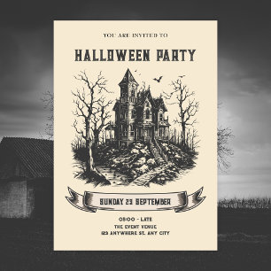 Halloween haunted house  invitation