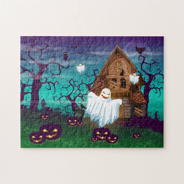 Halloween Haunted House Jigsaw Puzzle (Horizontal)