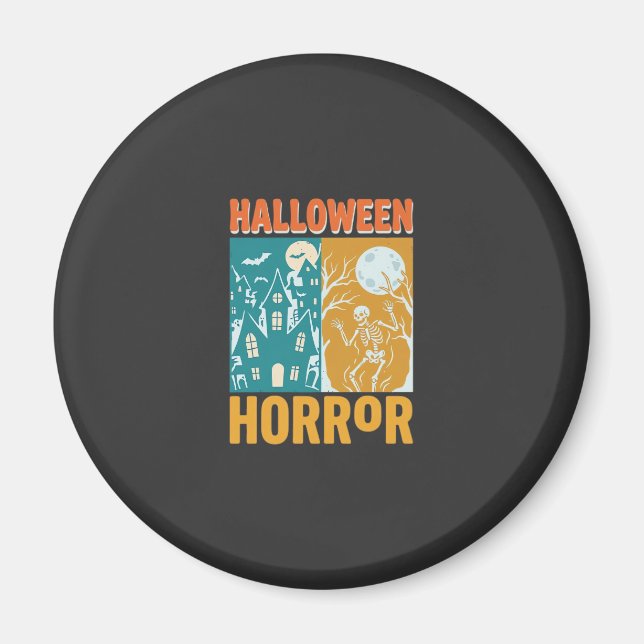 Halloween Haunted House Moon Skeleton Design_1 Magnet (Front)