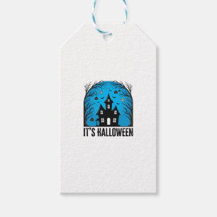 Halloween Haunted House Moon Vintage Engraving Des Gift Tags