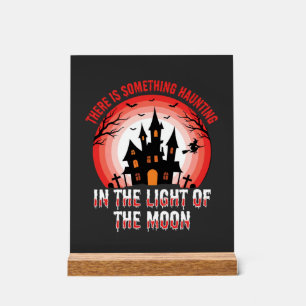 Halloween Haunted House Moonlight Witch Acrylic Sign