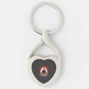 Halloween Haunted House Moonlight Witch Keychain