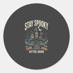 Halloween Haunted House Night Classic Round Sticker