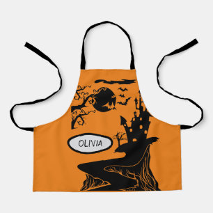 Halloween Haunted House Personalized Kids Apron
