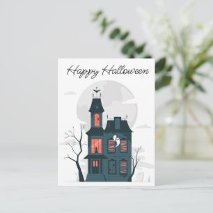 Halloween Haunted House Postcard