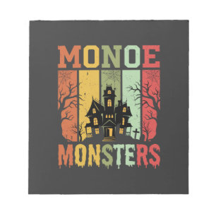Halloween Haunted House Retro Monsters Notepad