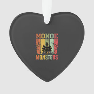 Halloween Haunted House Retro Monsters Ornament