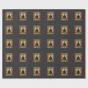 Halloween Haunted House Retro Monsters Wrapping Paper