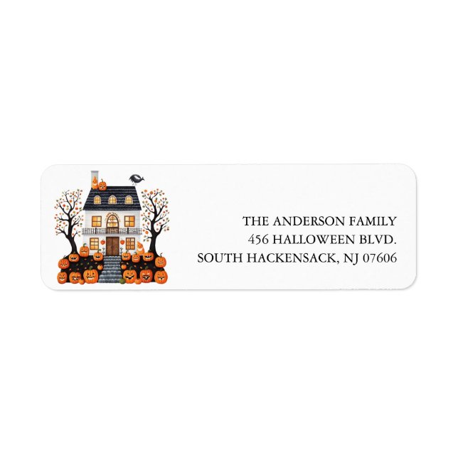 Halloween Haunted House Return Address Label (Front)