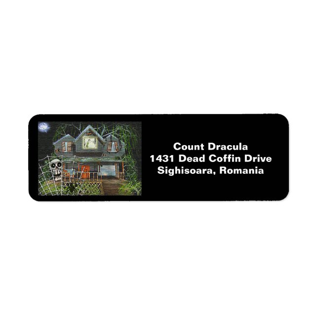 Halloween Haunted House Return Address Labels (Front)