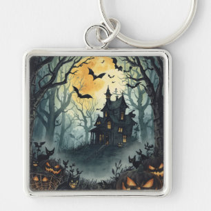 Halloween,Haunted House, Scary Pumpkins,Bats,Dark Keychain