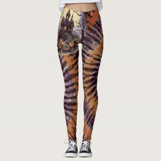 Halloween,Haunted House, Scary Pumpkins,Bats Leggings