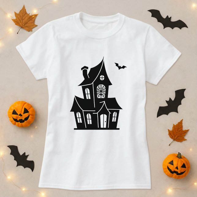 Halloween Haunted House Silhouette T-Shirt (Creator Uploaded)
