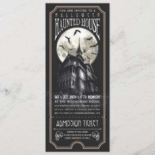 Halloween Haunted House Ticket Invitation