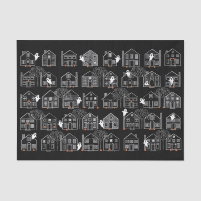 Halloween Haunted House Tissue Paper (Front)