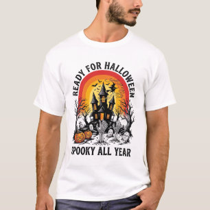Halloween Haunted House Vintage Scary Ready Shirt_ T-Shirt