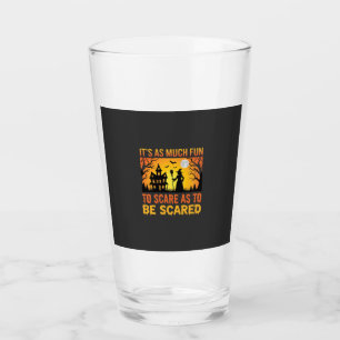 Halloween Haunted House Witch Scare Quote Glass