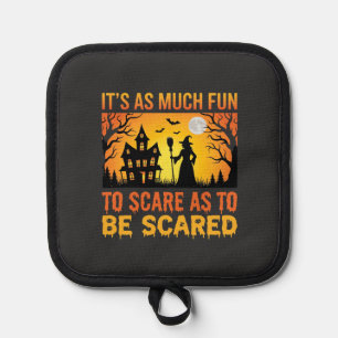 Halloween Haunted House Witch Scare Quote Pot Holder