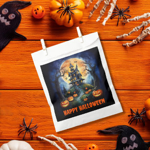 Halloween Haunted House with Pumpkins Party Favour Bag