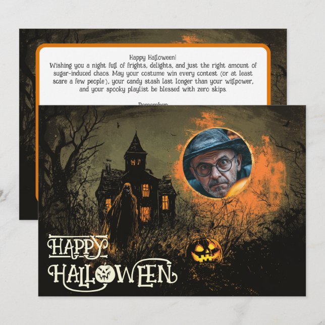 Halloween Haunted Manor of Mischief Invitation (Front/Back)