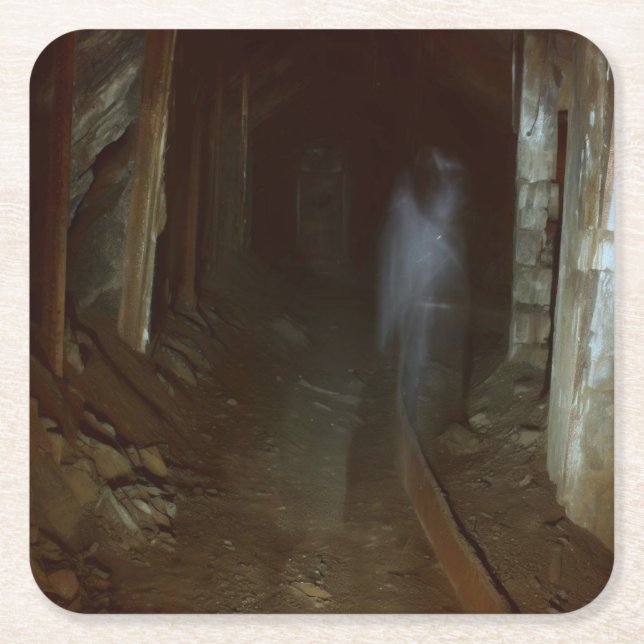 Halloween - Haunted Mine 1 Square Paper Coaster (Front)