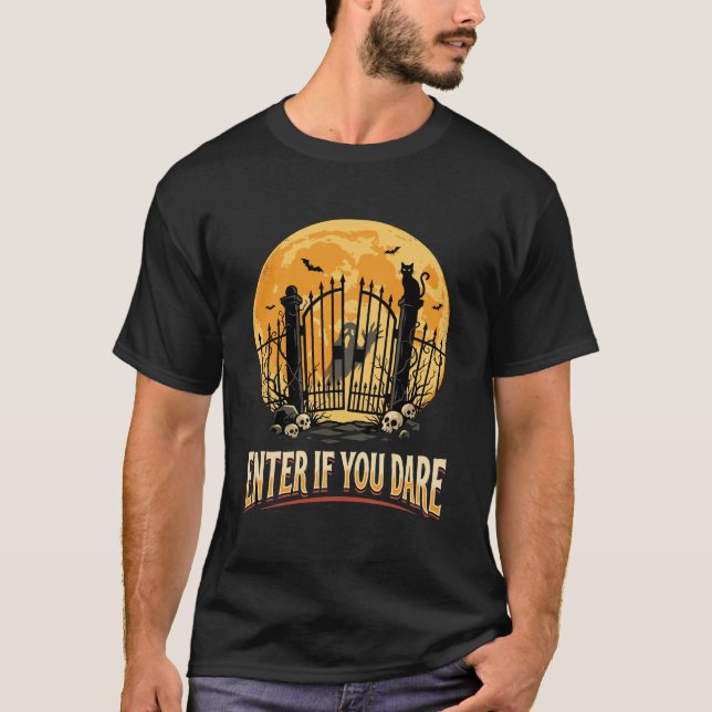 Halloween Haunted Moon Warning T-Shirt (Front)